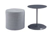 Accent table w/ gray woven fabric ottoman additional photo 3 of 3