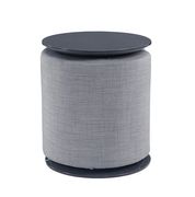 Accent table w/ gray woven fabric ottoman additional photo 4 of 3
