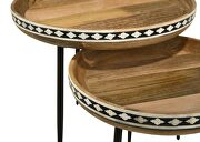 2-piece round nesting table natural and black by Coaster additional picture 4