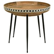 2-piece round nesting table natural and black by Coaster additional picture 7