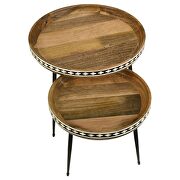 2-piece round nesting table natural and black by Coaster additional picture 9