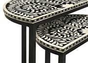 2-piece demilune nesting table black and white by Coaster additional picture 3
