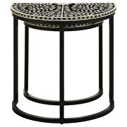 2-piece demilune nesting table black and white by Coaster additional picture 5
