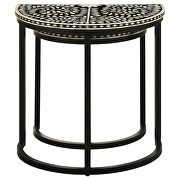 2-piece demilune nesting table black and white additional photo 5 of 8