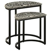 2-piece demilune nesting table black and white by Coaster additional picture 9