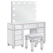 9-drawer mirrored storage vanity set with hollywood lighting metallic by Coaster additional picture 13