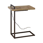 Weathered pine/dark bronze finish accent table by Coaster additional picture 8