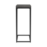 Rustic gray herringbone wood finish accent table additional photo 3 of 6