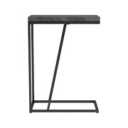 Rustic gray herringbone wood finish accent table additional photo 4 of 6