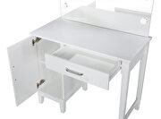 Sleek white finish matched with acrylic crystal 2 pc vanity set by Coaster additional picture 2
