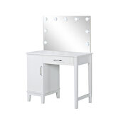 Sleek white finish matched with acrylic crystal 2 pc vanity set by Coaster additional picture 3