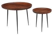 Circular cinnamon wood nesting accent table set by Coaster additional picture 2