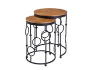 Circular nesting table in rich brown by Coaster additional picture 5