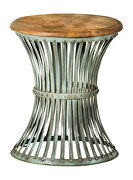 Round accent table with natural top and blue distressed base by Coaster additional picture 2