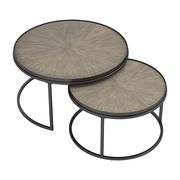 Black trim / elm top industrial look nesting coffee table additional photo 3 of 5