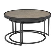 Black trim / elm top industrial look nesting coffee table by Coaster additional picture 6