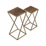Nesting table in mango wood / antique gold by Coaster additional picture 2