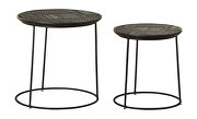 Matte black finish 2-piece round nesting table by Coaster additional picture 2