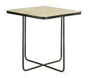 Travertine top and black base square accent table by Coaster additional picture 2