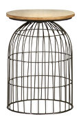 Round accent table with bird cage base natural and gunmetal by Coaster additional picture 2