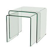 Clear bent glass 2 pc nesting table by Coaster additional picture 2