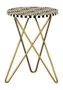 Black and white round top accent table with hairpin legs by Coaster additional picture 2