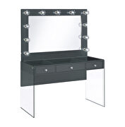 Gray high gloss lacquer finish vanity table by Coaster additional picture 4