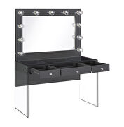 Gray high gloss lacquer finish vanity table by Coaster additional picture 5