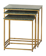 3-piece nesting table with green marble top by Coaster additional picture 2