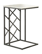 Accent table with marble top white and gunmetal finish base by Coaster additional picture 2