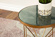 Round accent table with marble top green and antique gold by Coaster additional picture 3