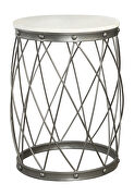 Round accent table with marble top white and black by Coaster additional picture 2