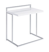 White high gloss finish top rectangular snack table with metal base by Coaster additional picture 2