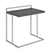 Weathered gray finish top rectangular snack table with metal base by Coaster additional picture 2