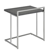 Weathered gray finish top rectangular snack table with metal base by Coaster additional picture 3