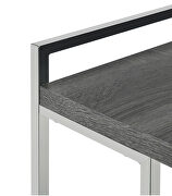 Weathered gray finish top rectangular snack table with metal base by Coaster additional picture 4