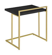 Cappuccino finish top rectangular snack table with metal base by Coaster additional picture 2