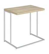 Natural finish top rectangular snack table with metal base by Coaster additional picture 2