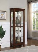 Casual warm brown curio cabinet by Coaster additional picture 2