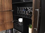 2-door bar cabinet wine storage walnut and black by Coaster additional picture 3