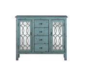 French country antique blue accent cabinet additional photo 3 of 5