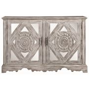 Weathered gray accent cabinet with mirrored inserts by Coaster additional picture 2