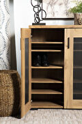 Industrial style storage cabinet in a golden oak finish shoe cabinet by Coaster additional picture 12
