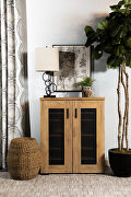 Industrial style storage cabinet in a golden oak finish shoe cabinet by Coaster additional picture 13