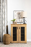 Industrial style storage cabinet in a golden oak finish shoe cabinet by Coaster additional picture 14
