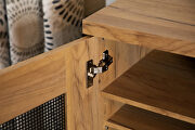 Industrial style storage cabinet in a golden oak finish shoe cabinet by Coaster additional picture 6
