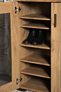 Industrial style storage cabinet in a golden oak finish shoe cabinet by Coaster additional picture 7