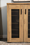 Industrial style storage cabinet in a golden oak finish shoe cabinet by Coaster additional picture 8