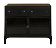 Black finish 2-drawer accent cabinet with glass doors by Coaster additional picture 2