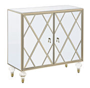 Mirror and champagne finish 2-door accent cabinet by Coaster additional picture 2